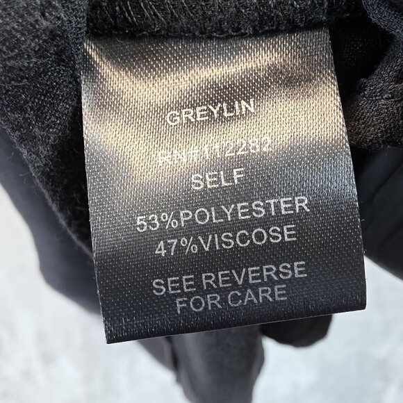 Greylin Dress Womens Medium Black Embroidered Boho Bell Sleeve Midi Fit & Flare - Picture 4 of 9